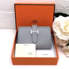 HERMES べアン ミニ エプソン 小銭入れ ブルーグラシエ グレー エルメスのサムネイル