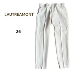 ロートレアモン スラックス ホワイト 36 ストレッチ　センタープレス　パンツ