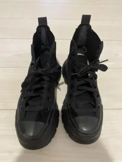 ジーナシス　コンバース　オールブラック　スニーカーブーツ　厚底