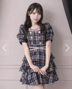 pium クロスベルト半袖ティアードミニワンピース ネイビー pium クロスベルト半袖ティアードミニワンピース ネイビー - メルカリ