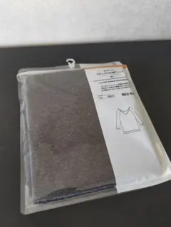 【新品】無印良品 綿であったかVネック八分袖Tシャツ　チャコールグレー/サイズ