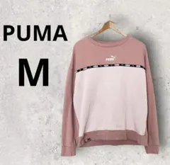 PUMA ピンク スウェット トレーナー 【M】ゆるシルエット シンプルのサムネイル