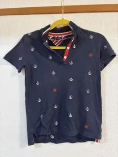 Tommy Hilfiger ネイビー アンカー柄 ポロシャツ
