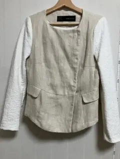 ZARA 麻ジャケット　袖レース柄のサムネイル