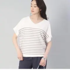 値下げUNTITLED 【洗える】前後2WAY レーヨンストレッチニット M〜L