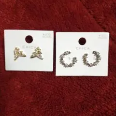 ⭐️新品未使用 ピアス 2点 キラキラ 星 かわいい クリスマスツリー