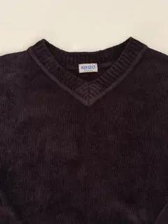 KENZO ブラックベロア素材Vネックセーターのサムネイル