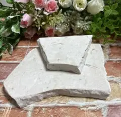 187.ベージュの大理石　クレマコーラル　2ケ アクセサリープレートなどに