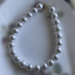 大粒パールネックレス　サージカルステンレス