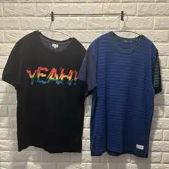 【美品2枚セット】ポールスミス Tシャツ M レインボーロゴ クレイジーボーダーのサムネイル