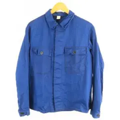 VINTAGE GREIFE ヘリンボーン 比翼 ワーク ジャケット 古着 青のサムネイル