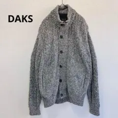 ☆アンゴラ混☆ダックス ジップアップニット エルボーパッチ グレー L