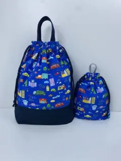 車柄の体操服袋・コップ袋セット