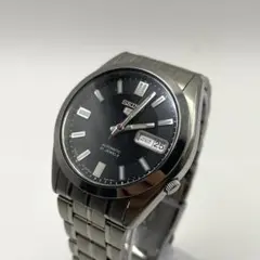 希少 SEIKO 5 メンズ腕時計 裏スケ デイデイト Arabic dial