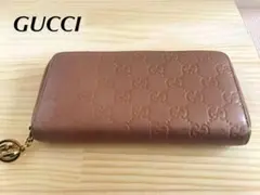 GUCCI グッチ シマ　ラウンドファスナー　長財布　中身美品！