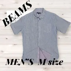 BEAMS ストライプ 半袖シャツ MEN'S Mサイズ