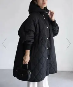 ギャザーキルティングコート