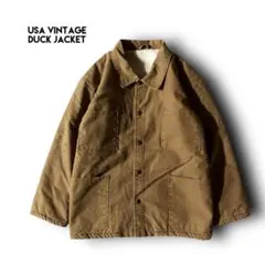 USA古着vintageダックジャケットカバーオール裏ボアグランジフェードワーク