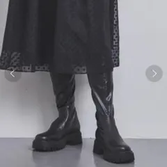 極美品❤︎UNITED ARROWS ストレッチ ロングブーツ 厚底 黒 35