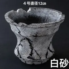 稲妻〜白砂〜 ４号直径12㎝ 3Dプリンター鉢 作家鉢 植木鉢 アガベ パキプス