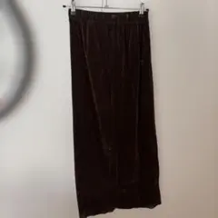 ダークブラウン ベロア スリットタイトスカート
