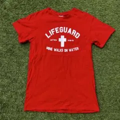 DELTA LIFEGUARD プリントTシャツ レッド S USA y2k