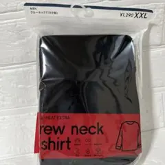 GU／スタイルヒートエクストラ クルーネックTシャツ（9分袖） XXL 黒