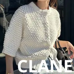 カーディガン CLANE 3D DOT HALF SLEEVE KNIT CLANE - スリーディー ハーフスリーブ ニット カーディガン - 3D DOT