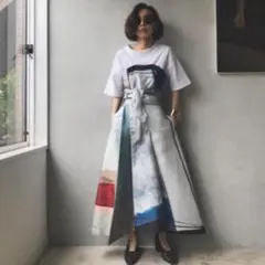 2601121 Ameri MEDI DRAWING UNEVEN SKIRT