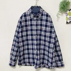 【ビバリーヒルズポロクラブ】 チェックシャツ M 長袖 ボタンダウン 紳士