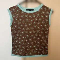 MARC JACOBS ノースリーブ Tシャツ S ブラウン/ミント
