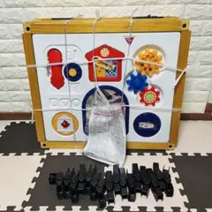 日本育児　木のミュージカルキッズランドDX 　自在に折りたためる　ベビーサークル