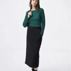 GUヘビーウェイトスウェットナロースカート XL ブラックホワイト2点セット