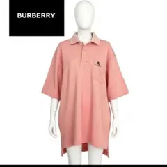 バーバリーゴルフ ポロシャツ L ピンク レディース 綿100% ロゴ刺繍入り