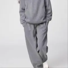 ユニクロ UNIQLO:C 05グレー スウェットワイドパンツ 男女兼用XS