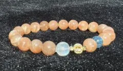 【no.107】オレンジムーンストーン　デザインブレスレット