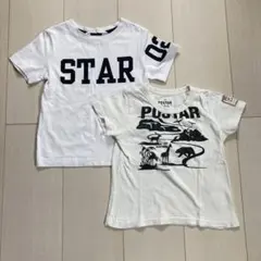 《ポスター》《H&M》キッズ　男の子　Tシャツ　2枚セット　白　シンプル　100