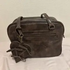 OLIVE des OLIVE リボンハートポーチ付きボストンバッグ ブラウン