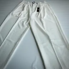【L】SITRY 2Tuck Drape Wide Pants ホワイトのサムネイル