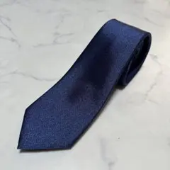 未使用級美品　ジョンピアース　ネクタイ　ソリッド　無地　ブルー系