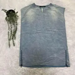 【美品】YECCA VECCA デニム　チュニック　ゆったり　ライトブルー　綿のサムネイル