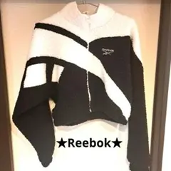 【完売★美品】Reebok★リーボック クロップド丈 黒×白 Mサイズ アウターのサムネイル
