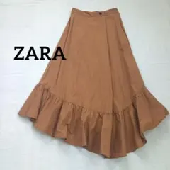 ZARA　ティアードギャザー　フレアロングスカート　イレギュラーヘムフリル　春夏