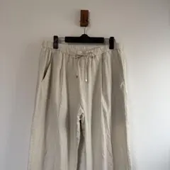 GU リネンブレンドワイドパンツ