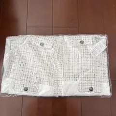 ぞうねこ　ホワイトツイードベスト M-L①