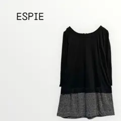 【ESPIE 】ドッキングトップス　チュニック 体型カバー　シンプル　コットン