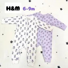 H&M ベビー カバーオール パジャマ 6-9m 花柄 2枚セット