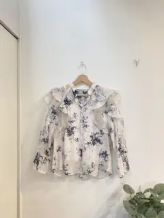 レースブラウス♡ふんわり3Dレースコットン カシュクールブラウス 