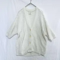 ジェラートピケ カーディガン F ホワイト ルームウェア 羽織り ゆるふわ