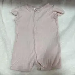 H&M 花柄　ピンク半袖ボディスーツ ロンパース